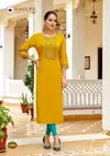 Aneri By Kadlee Rayon Designer Kurtis Wholesale Price In Surat